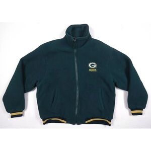 Vintage 90s Green Bay Packets NFL Football Pro Elite Fleece Full Zip Jacket  L